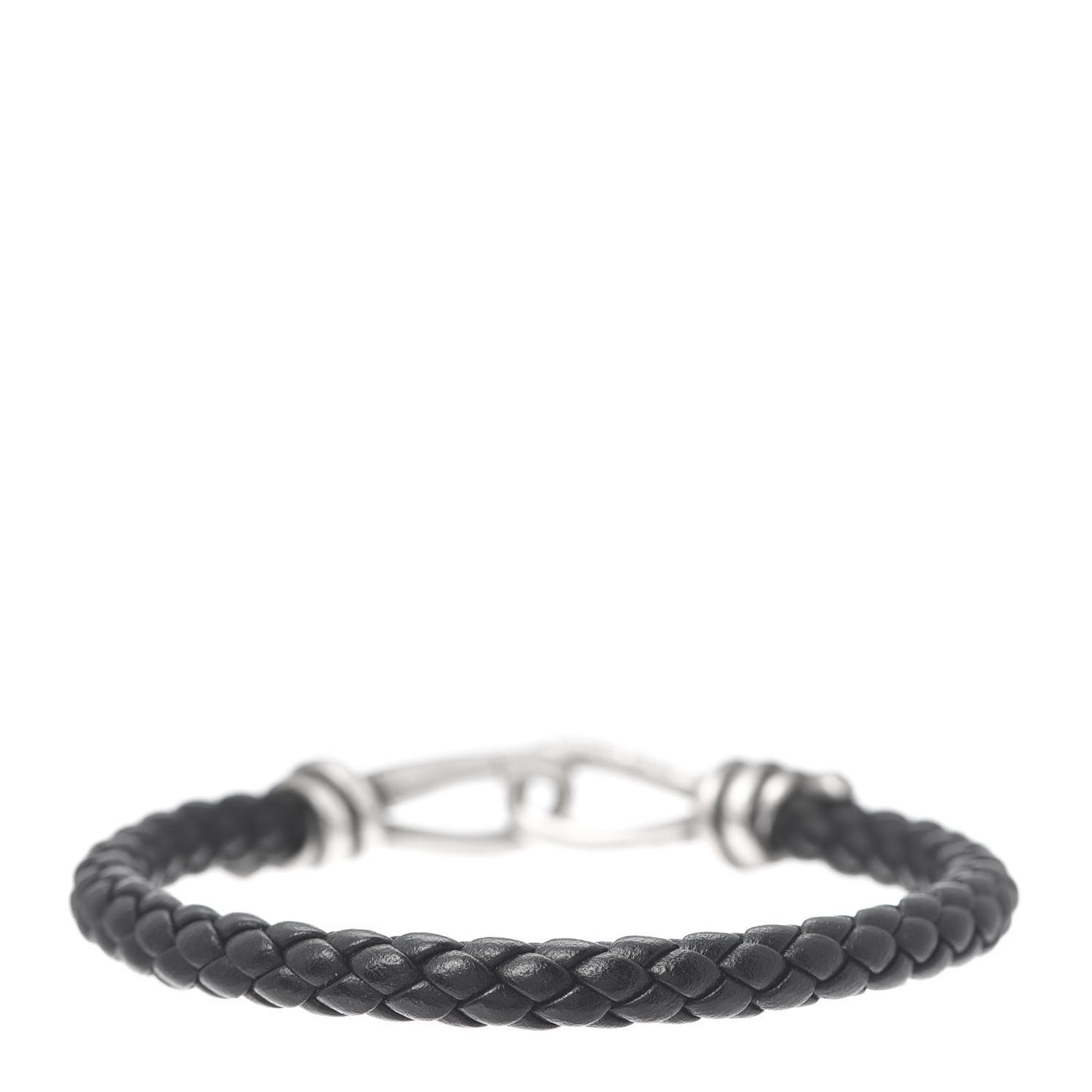 Sterling Silver Calfskin Paloma Picasso Knot Single Braid Bracelet Black