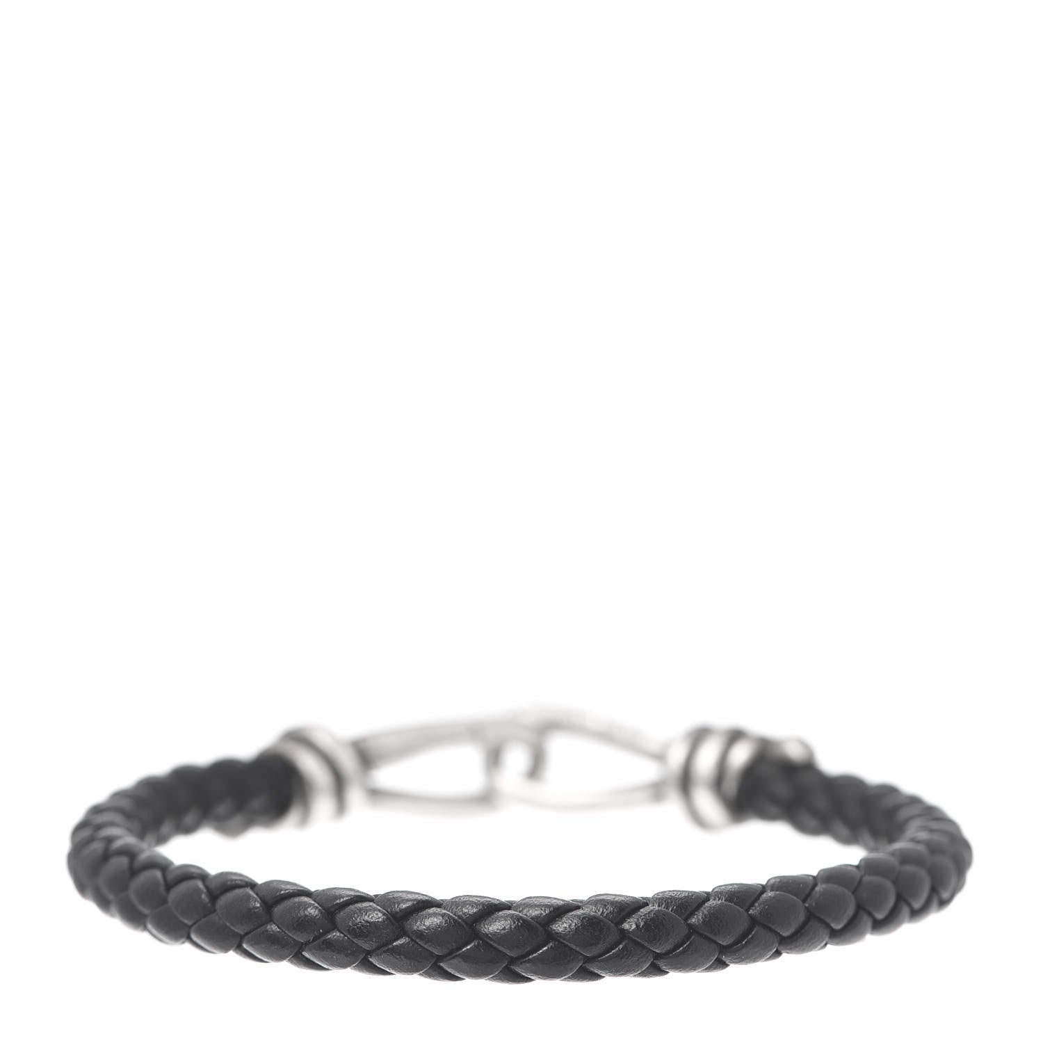 Tiffany Sterling Silver Calfskin Paloma Picasso Knot Single Braid Bracelet Black 3 of 4