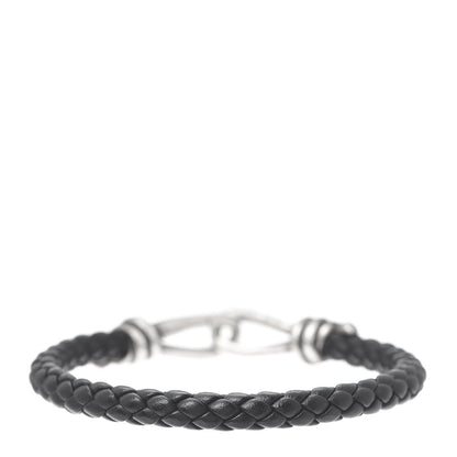 Tiffany Sterling Silver Calfskin Paloma Picasso Knot Single Braid Bracelet Black 3 of 4