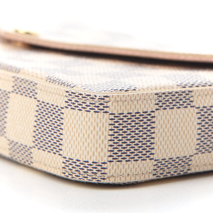 Louis Vuitton Damier Azur Pochette Felicie Chain Wallet Rose Ballerine 11 of 11