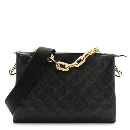 Louis Vuitton Lambskin Embossed Monogram Coussin MM Black 1 of 13