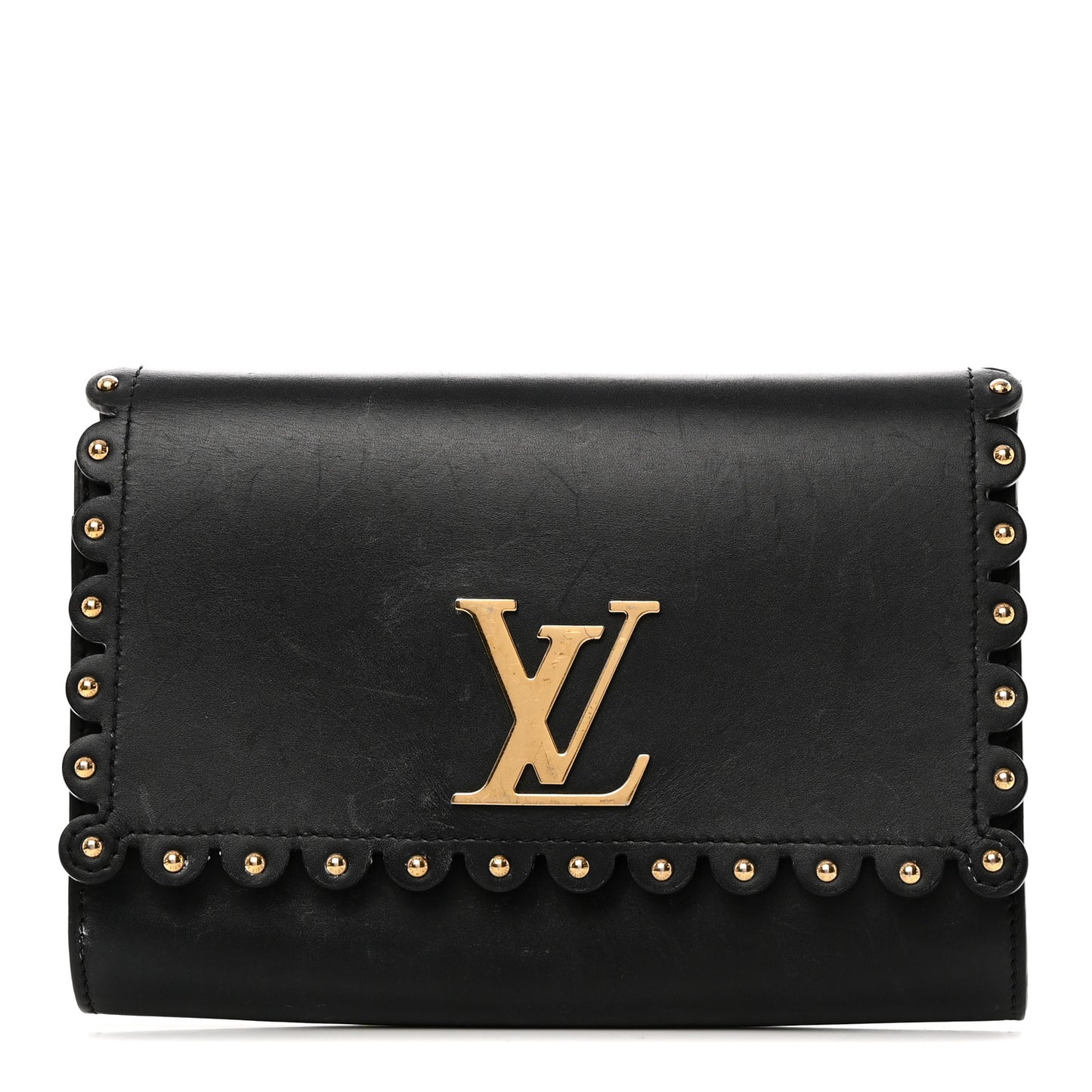 Calfskin Studded Chain Louise Black
