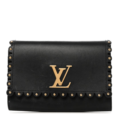 Louis Vuitton Calfskin Studded Chain Louise Black 1 of 13