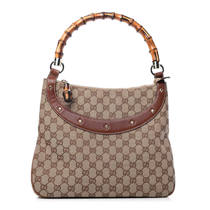 Gucci Monogram Anita Bamboo Top Handle Bag Brown 1 of 4