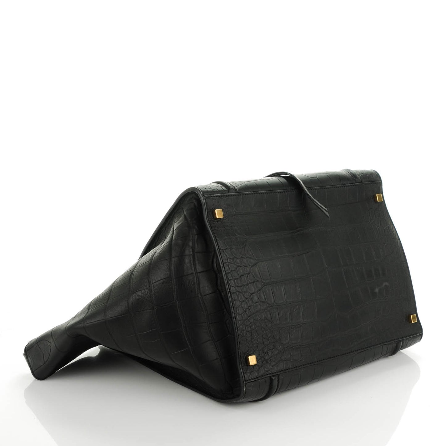 Crocodile Embossed Calfskin Luggage Phantom Luggage Black