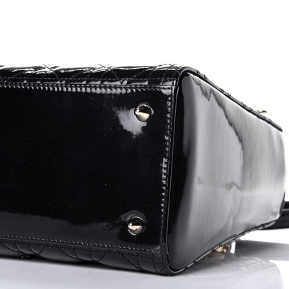 Christian Dior Patent Cannage Medium Lady Dior Black 9 of 9