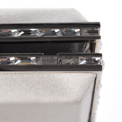 Judith Leiber Satin Crystal Framed Evening Clutch Silver 17 of 19