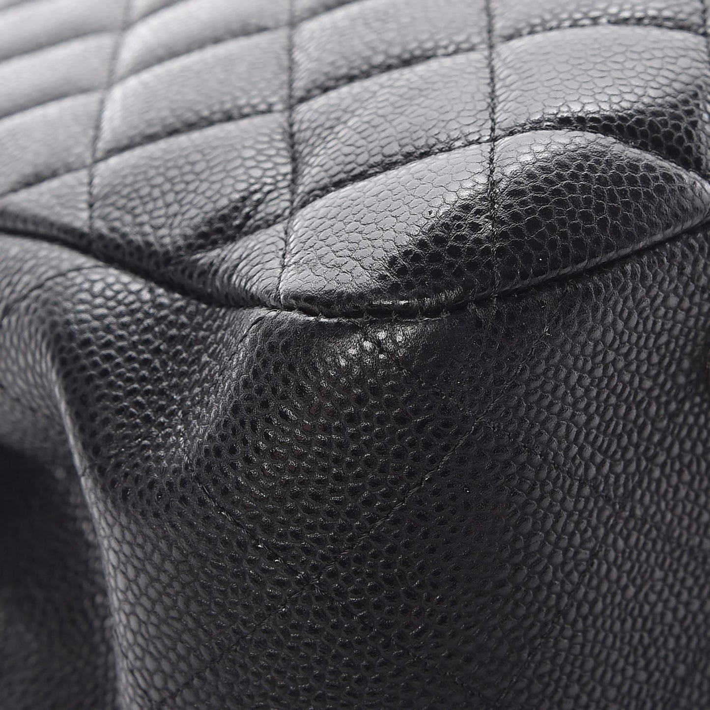 Caviar Quilted Large Shopping Tote Black