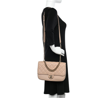 Chanel Caviar Quilted Large Studded Flap Beige 2 of 9