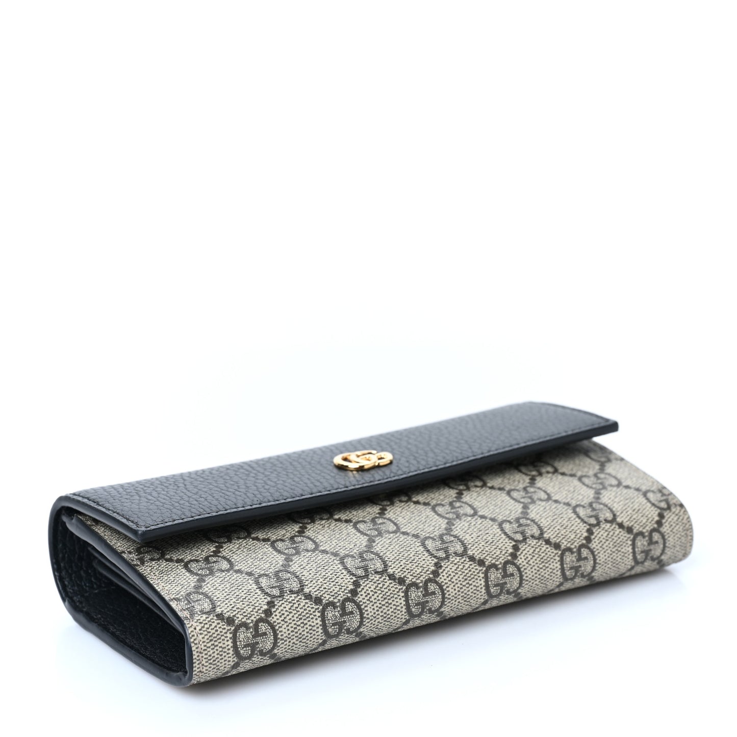 Dollar Calfskin GG Supreme Monogram Petite GG Marmont Wallet Chain Bag Black Beige Ebony