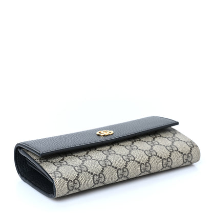 Gucci Dollar Calfskin GG Supreme Monogram Petite GG Marmont Wallet Chain Bag Black Beige Ebony 4 of 9