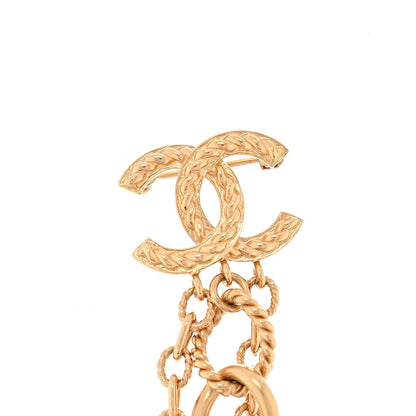 Chanel Metal Resin Medallion Multi Strand Long Chain Brooch Gold 5 of 6