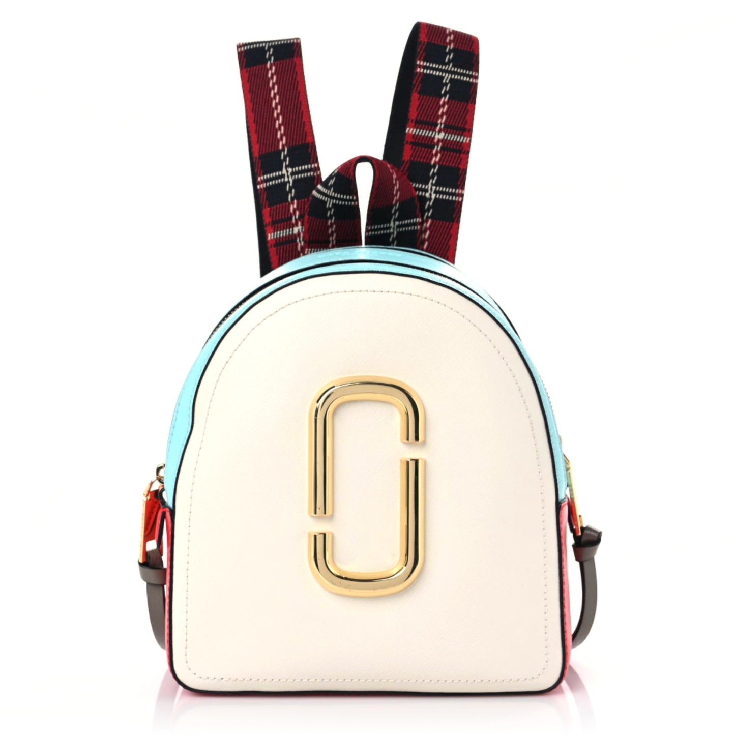 Saffiano Mini Snapshot Backpack White Multicolor
