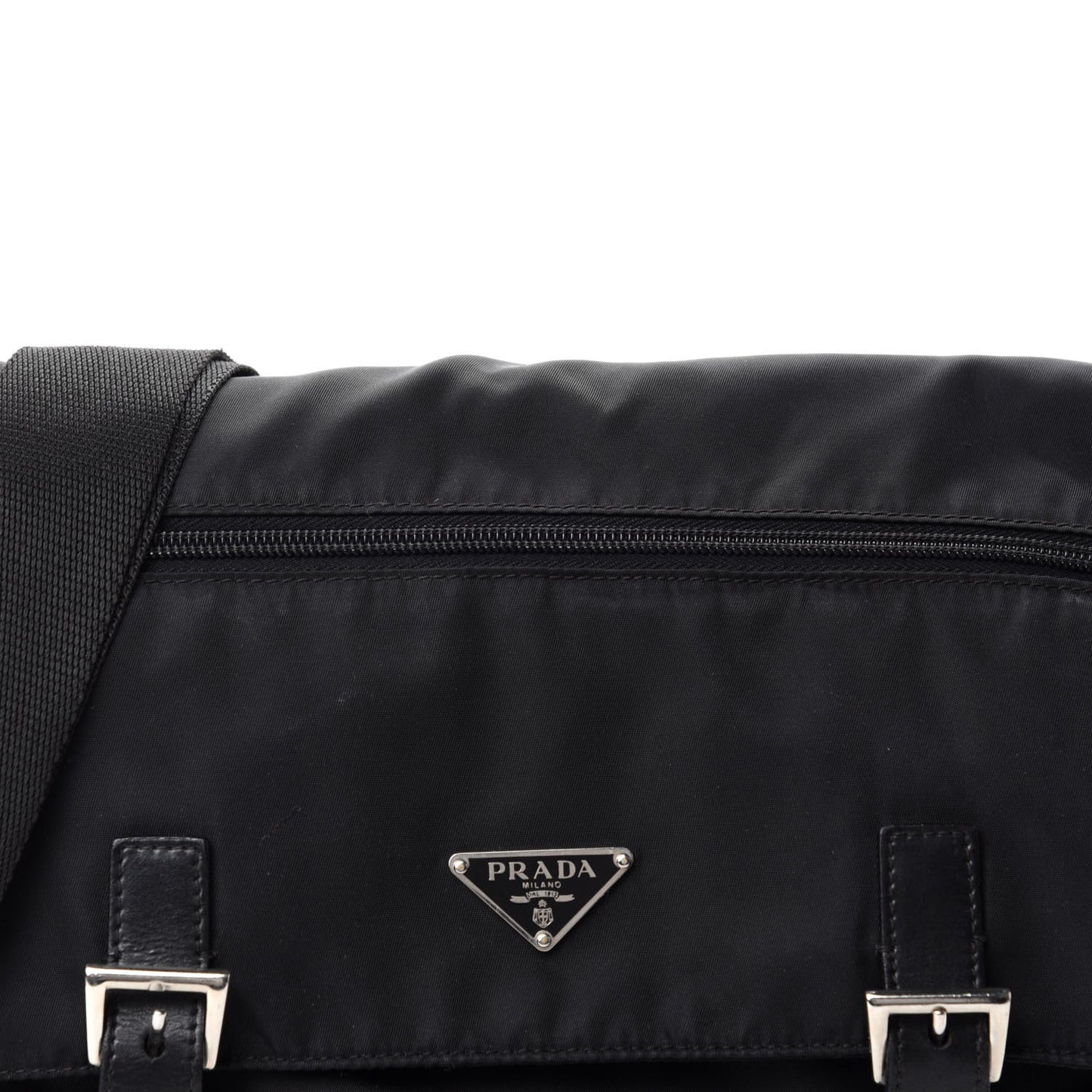 Nylon Vela Messenger Bag Black