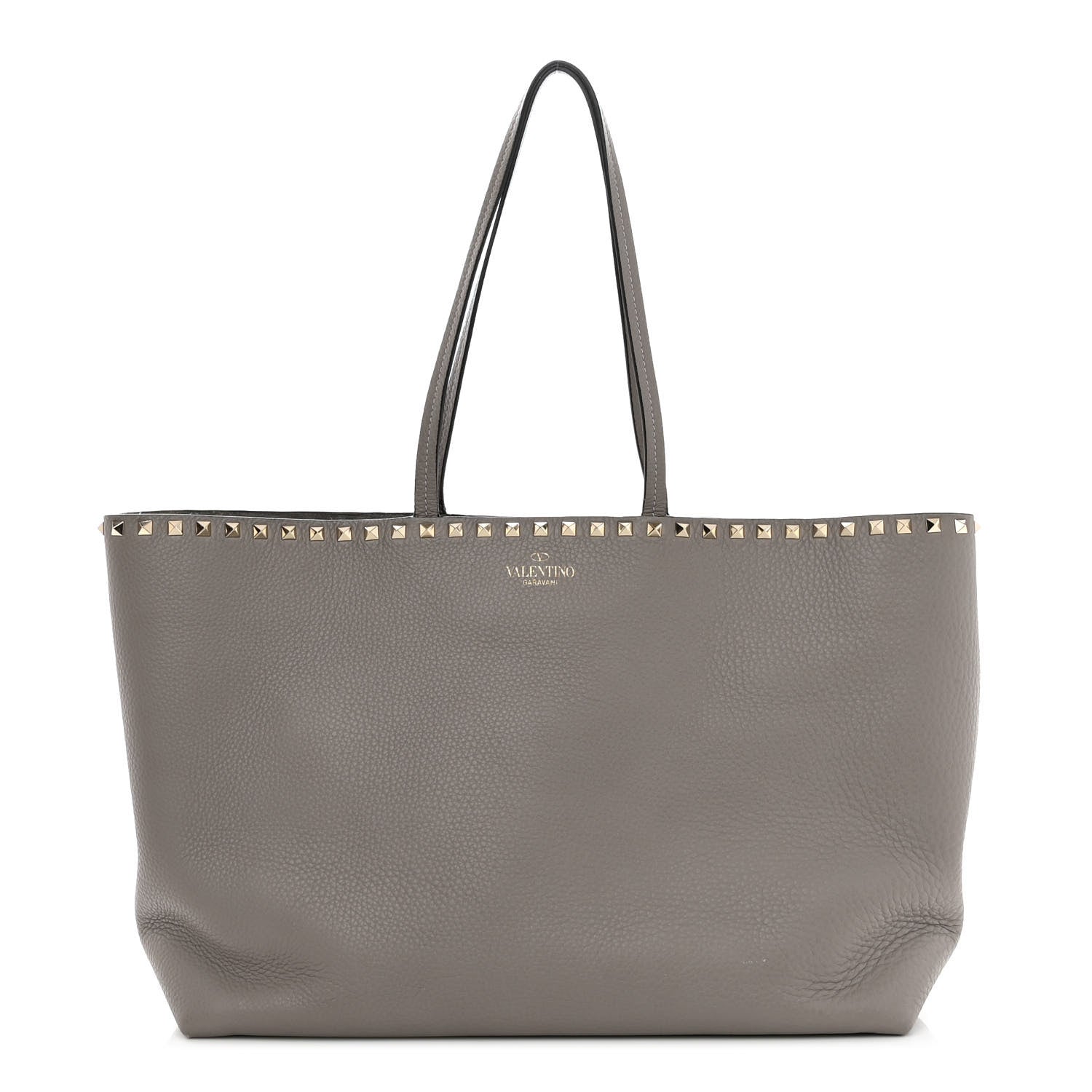 Valentino Garavani Grained Calfskin Rockstud Shoulder Tote Perla 1 of 10