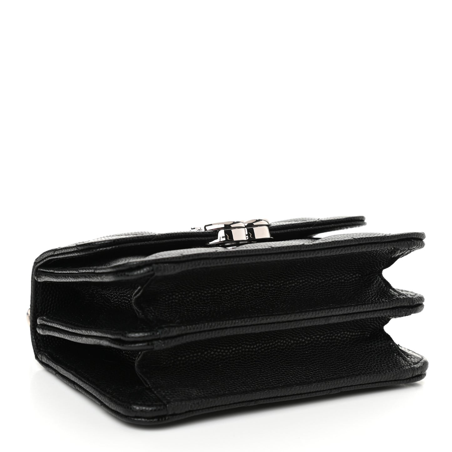 Caviar Quilted Pick Me Up Clutch With Chain Black