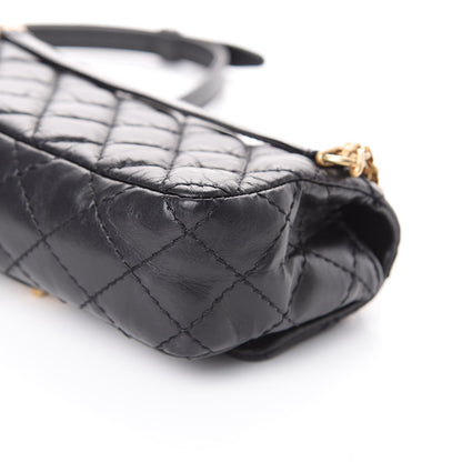 Chanel Aged Calfskin Quilted 2.55 Reissue Chain Waist Bag Black 8 of 9