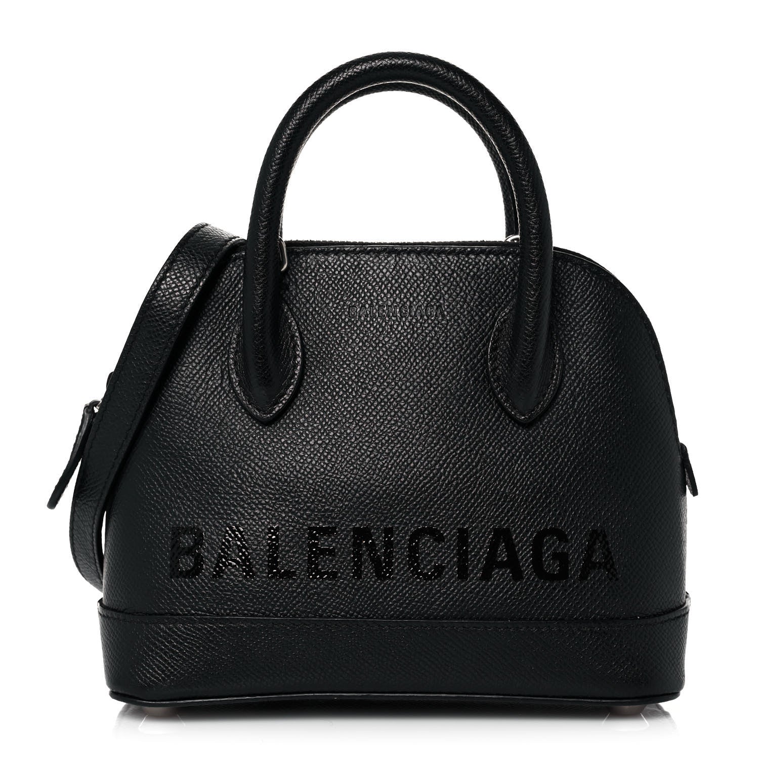 Balenciaga Signature Grained Calfskin Logo XXS Ville Top Handle Bag Black 1 of 11