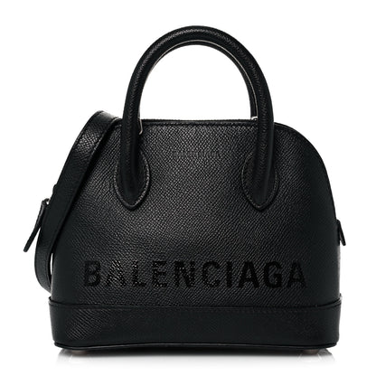 Balenciaga Signature Grained Calfskin Logo XXS Ville Top Handle Bag Black 1 of 11