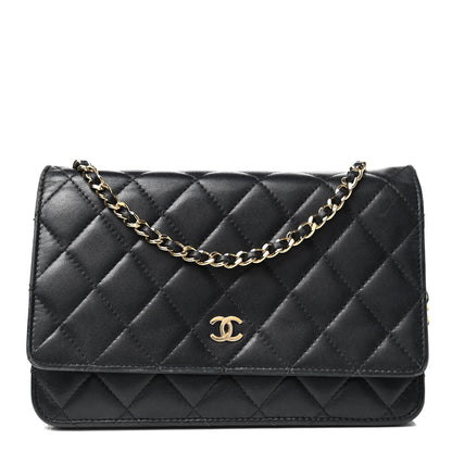 Chanel Lambskin Quilted Wallet On Chain WOC Black 1 of 15