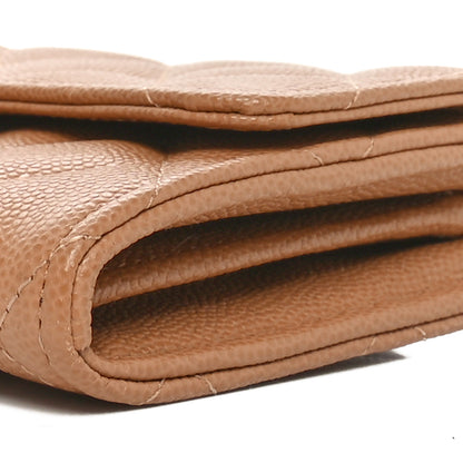 Chanel Caviar Quilted Large Gusset Flap Wallet Beige 11 of 11