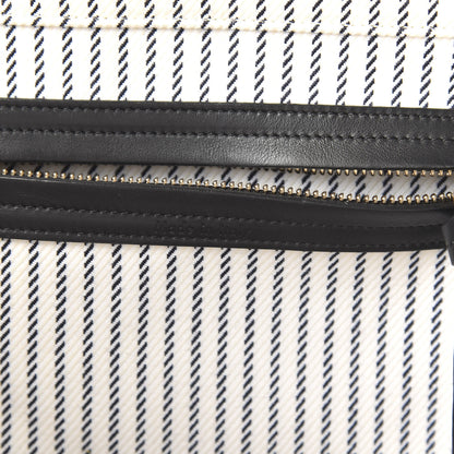 Celine Cotton Canvas Striped Medium Phantom Luggage White Navy 8 of 10