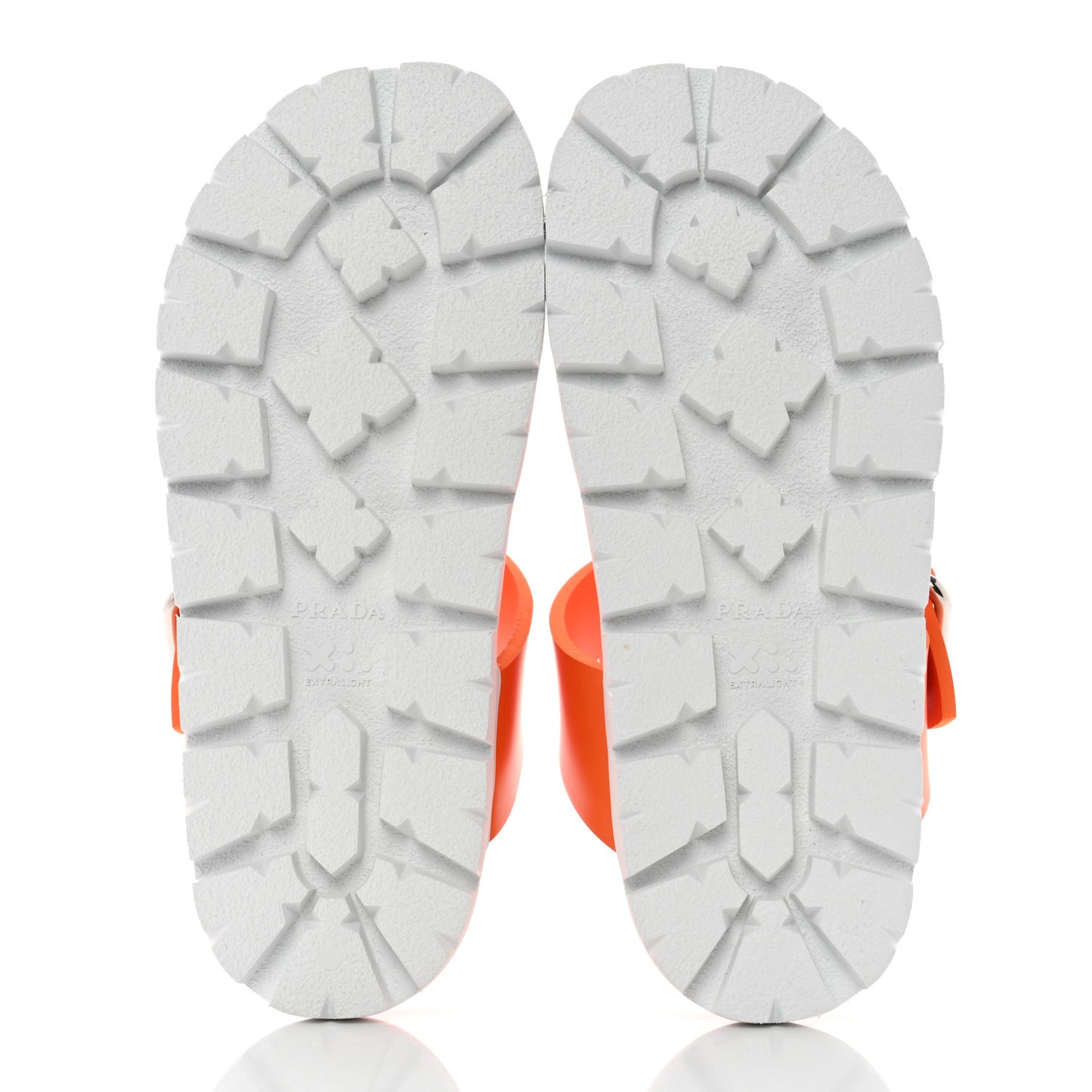 EVA Rubber Buckled Lug Sole 20mm Thong Sandals 35 Papaya
