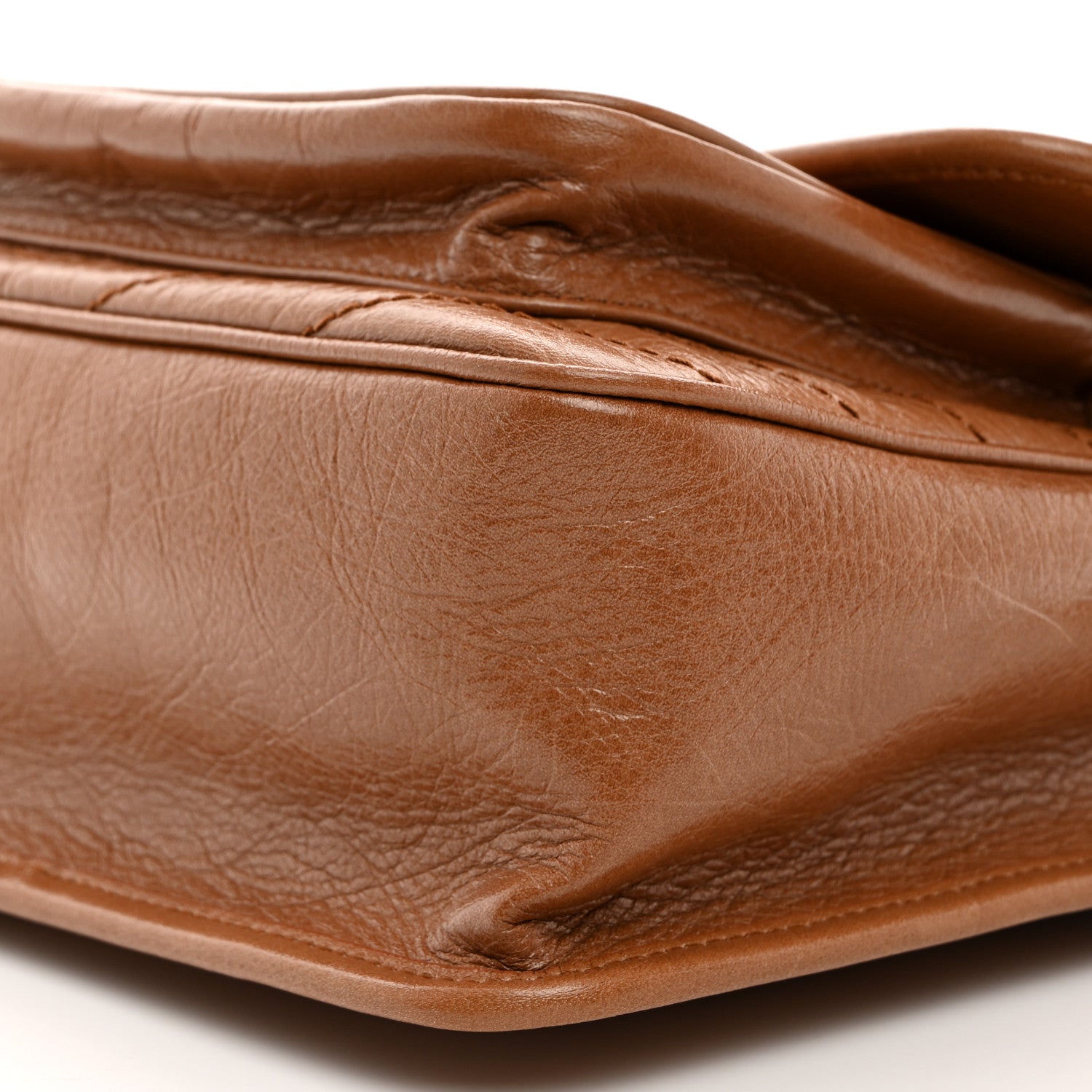 Saint Laurent Crinkled Calfskin Matelasse Monogram Medium Niki Chain Satchel Caramel 10 of 10