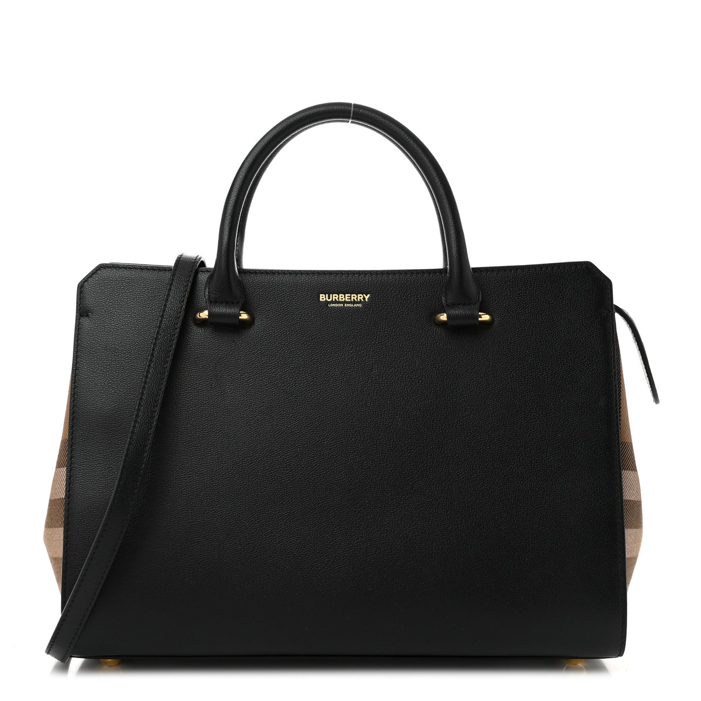 Calfskin Mega Check Small Banwell Tote Black