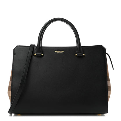 Burberry Calfskin Mega Check Small Banwell Tote Black 1 of 10