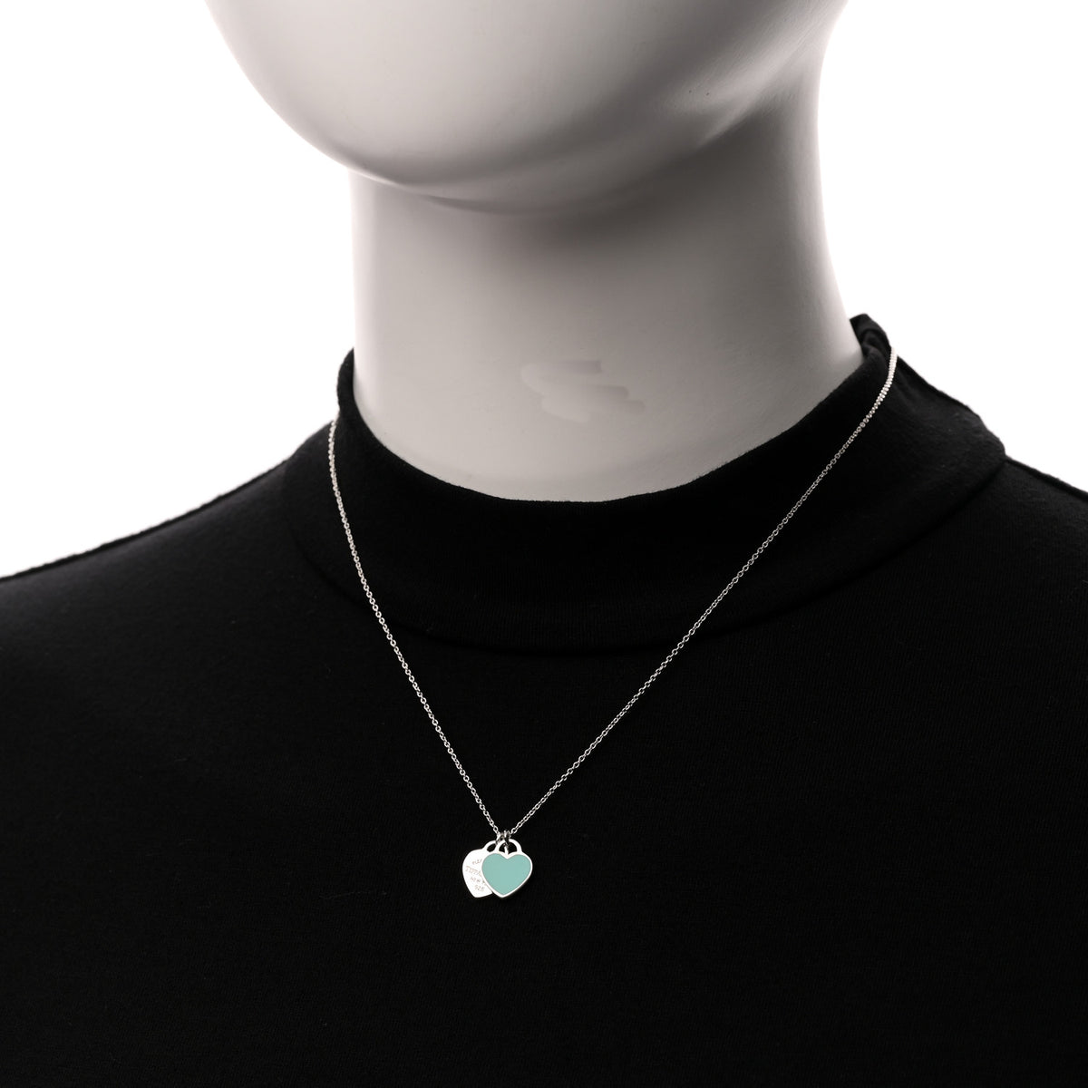 Tiffany Sterling Silver Enamel Return to Tiffany Double Mini Heart 