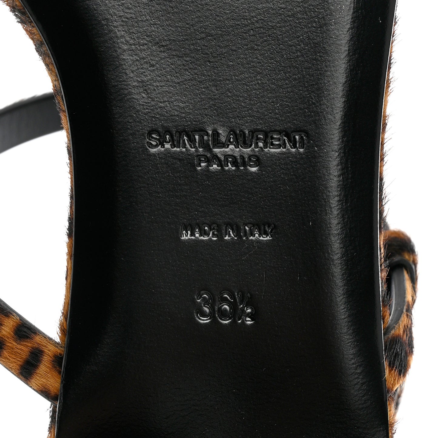 Pony Hair Leopard Print Cassandra Monogram Sandals 36.5 Naturale