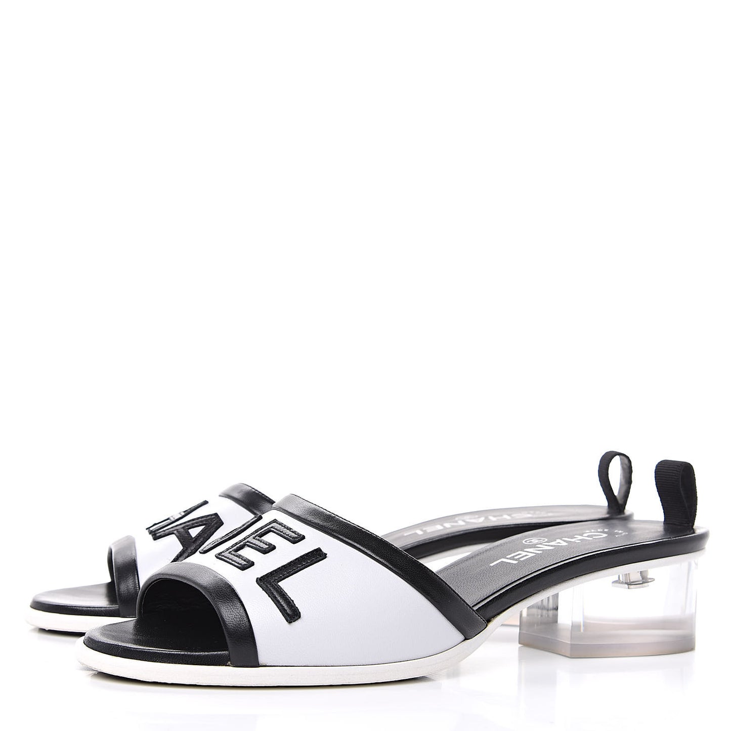 PVC Lambskin Logo Mules 40 Black