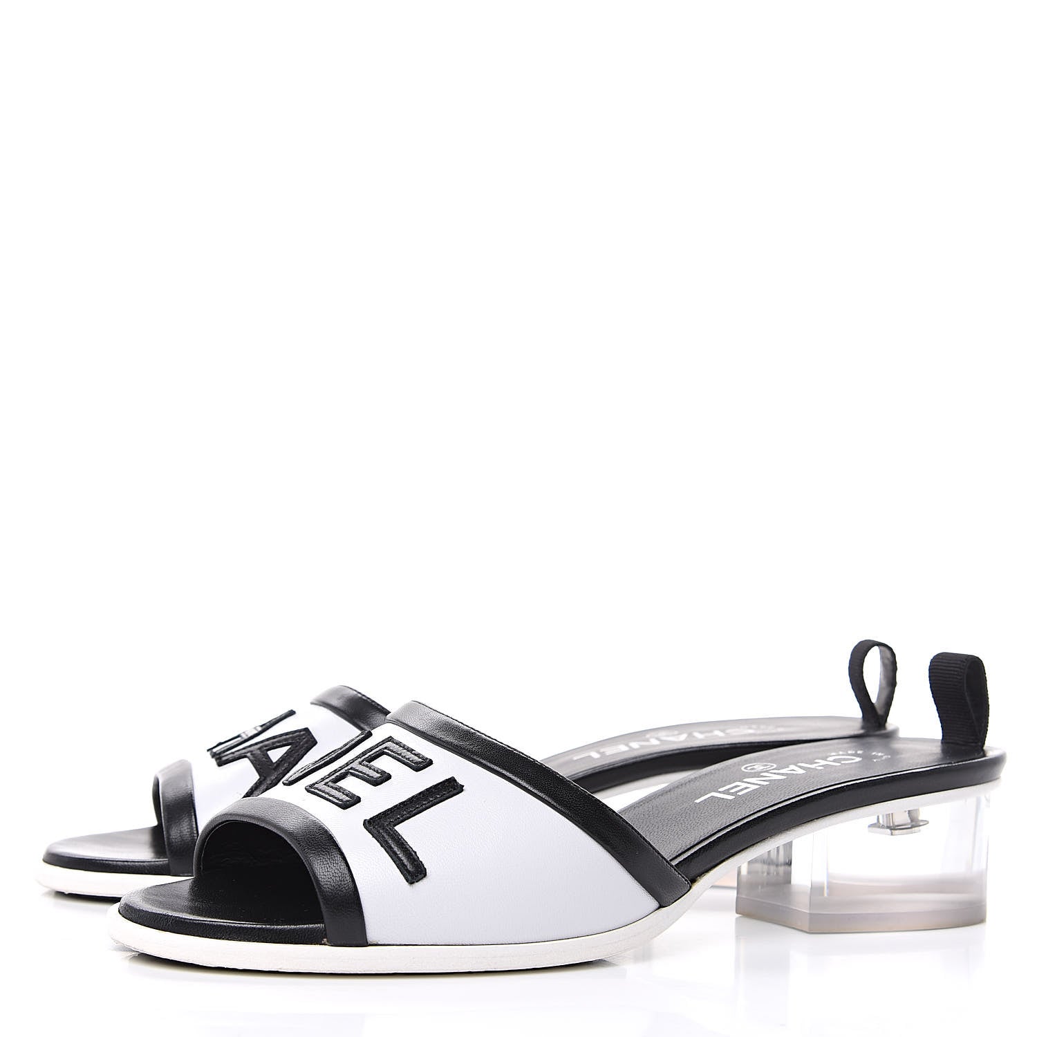 Chanel PVC Lambskin Logo Mules 40 Black 3 of 9