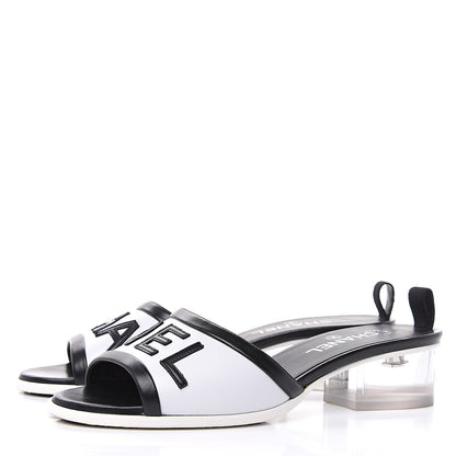Chanel PVC Lambskin Logo Mules 40 Black 3 of 9