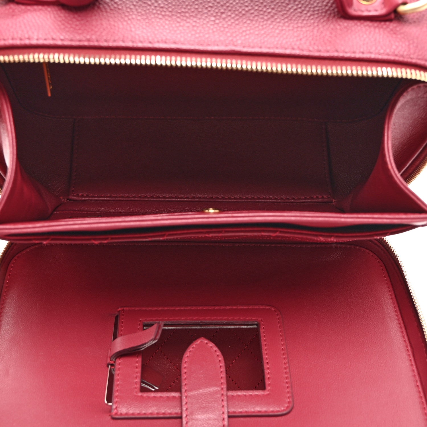 Chanel Caviar Quilted Large CC Filigree Vanity Case Burgundy 5 of 10
