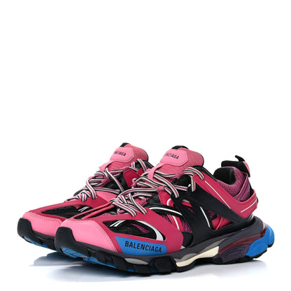 Balenciaga Mesh Nylon Metallic Fabric Womens Track Sneakers 40 Pink Blue 3 of 11