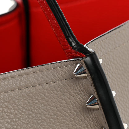 Christian Louboutin Calfskin Spikes East West Cabata Tote Light Grey 13 of 14