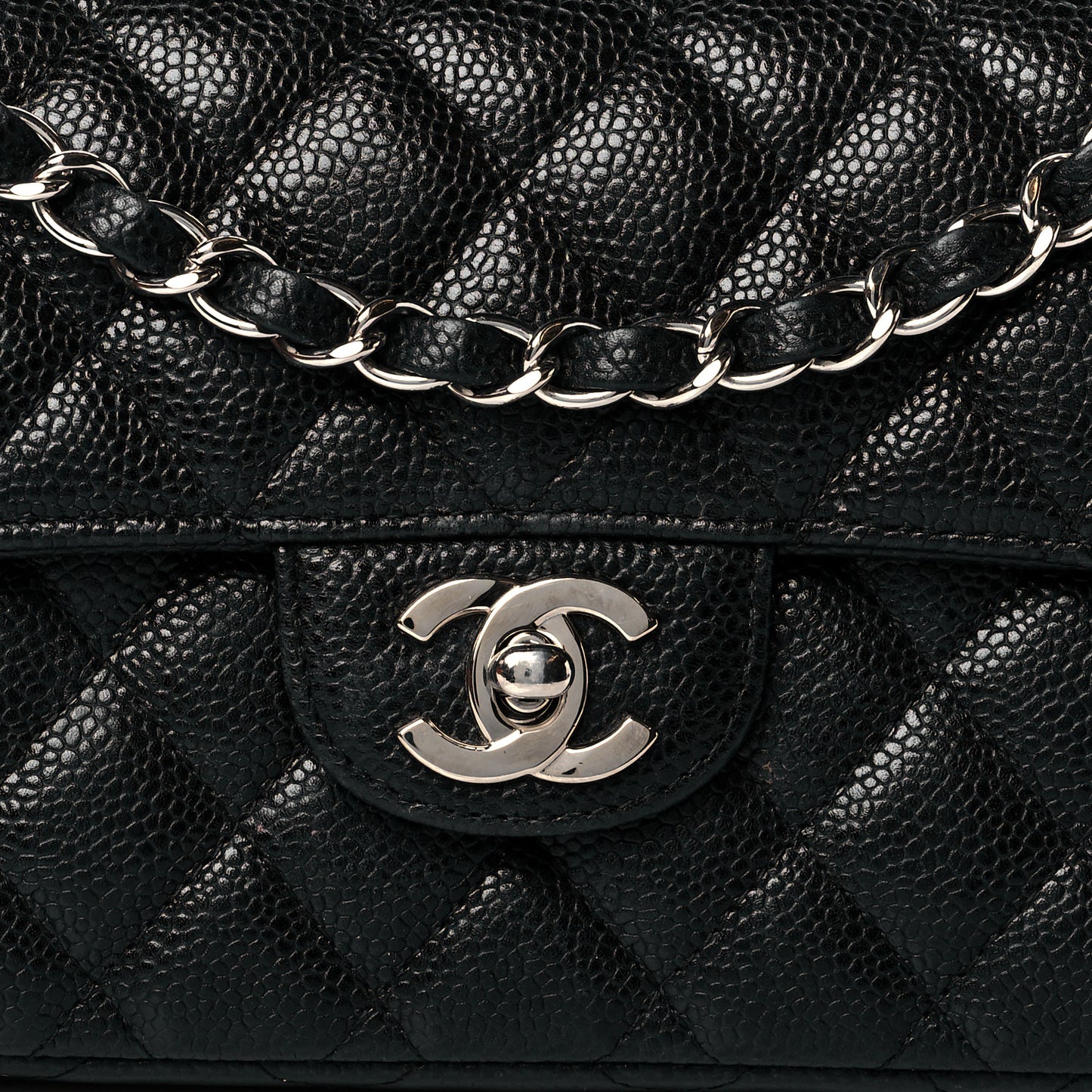Caviar Quilted East West Flap Black