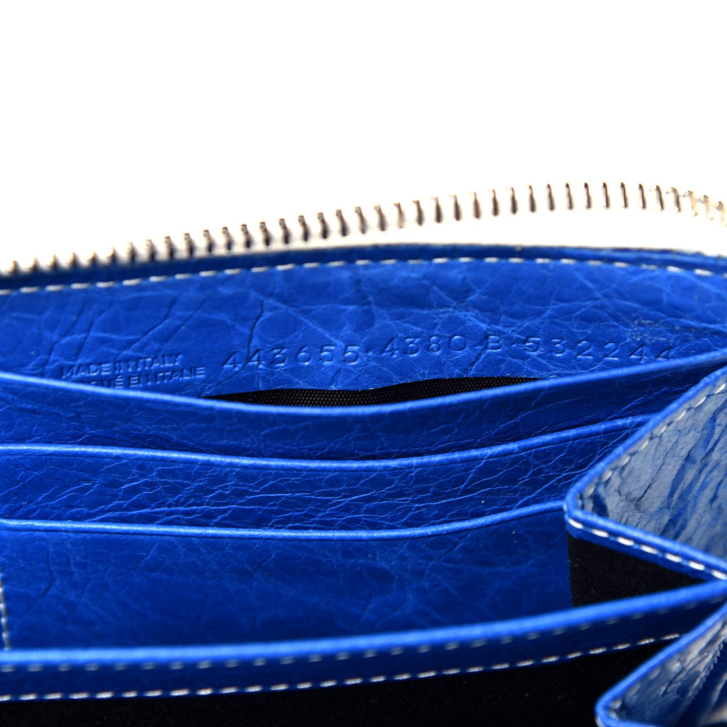 Veau Arena Multicolore Bazar Continental Zip Around Wallet Bleu Lazuli White