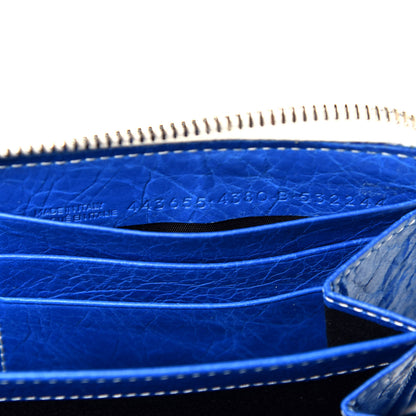Balenciaga Veau Arena Multicolore Bazar Continental Zip Around Wallet Bleu Lazuli White 7 of 7
