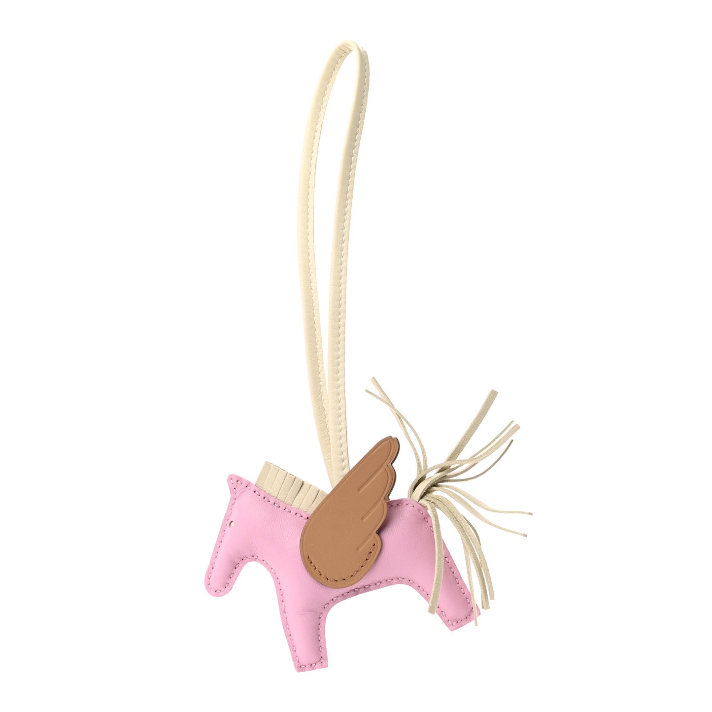 Milo Lambskin Grigri Rodeo Pegase Horse Bag Charm PM Mauve Sylvestre Craie Chai