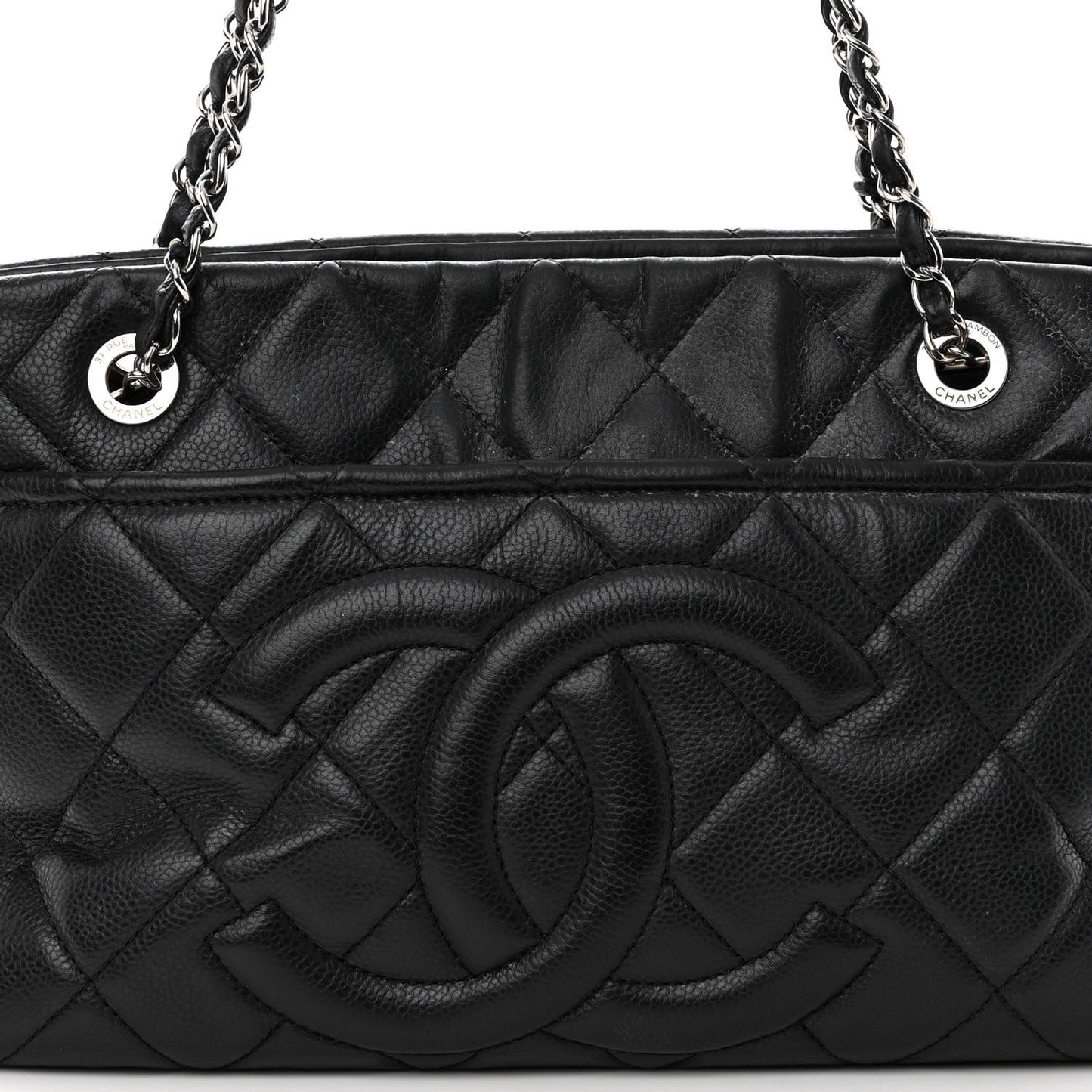 Caviar Quilted CC Timeless Soft Tote Black