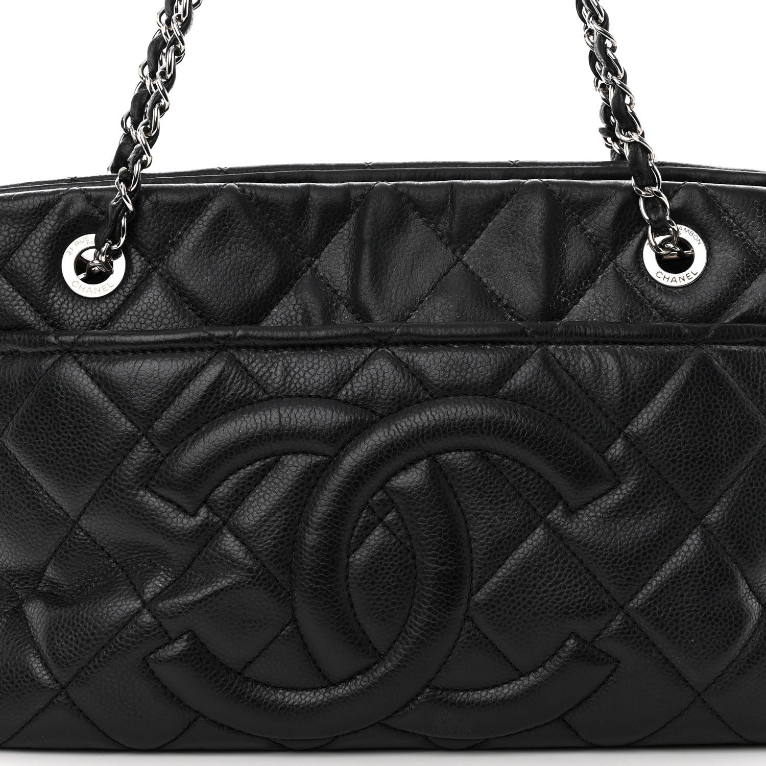 Chanel Caviar Quilted CC Timeless Soft Tote Black 9 of 13