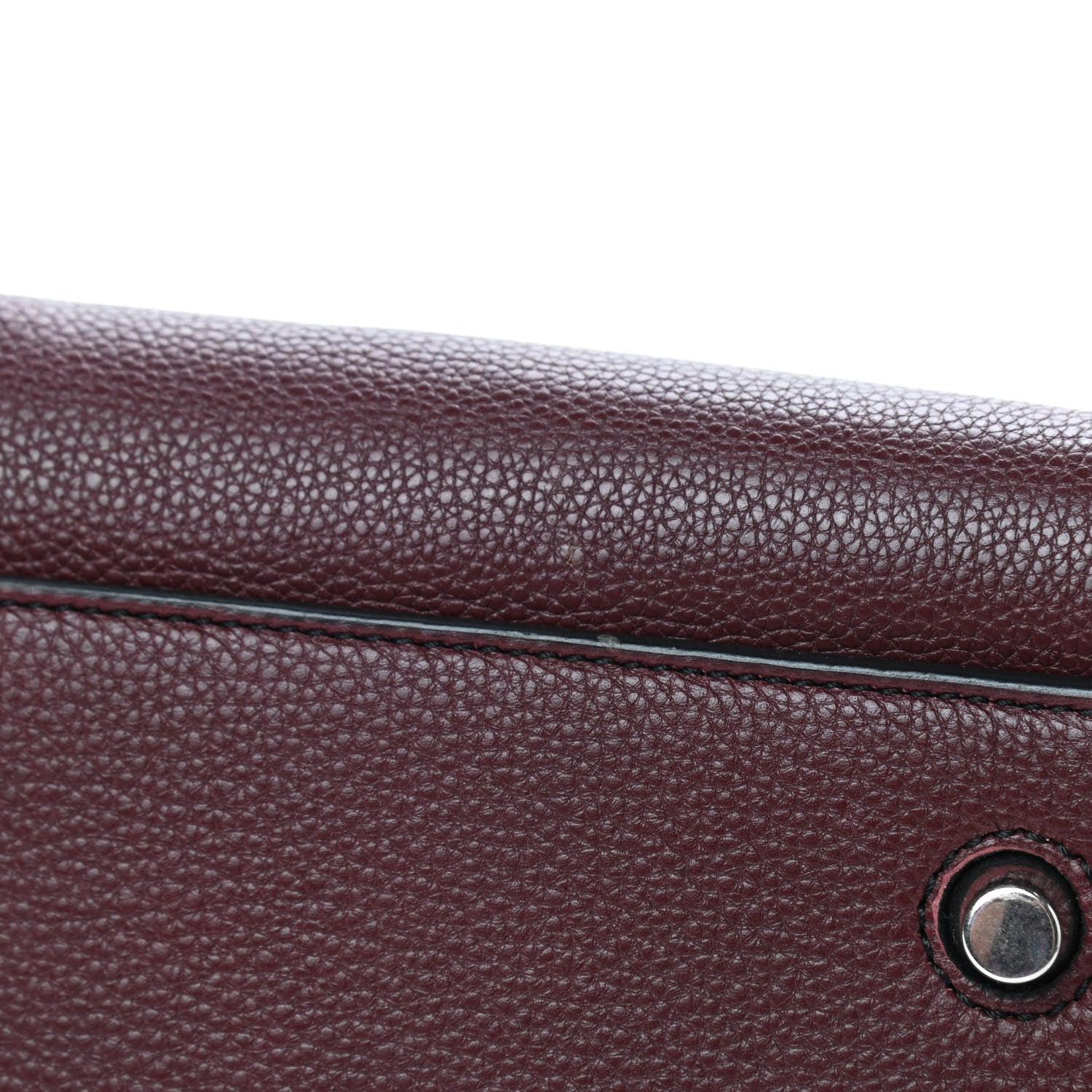 Celine Drummed Calfskin Medium Edge Shoulder Bag Wine 8 of 14