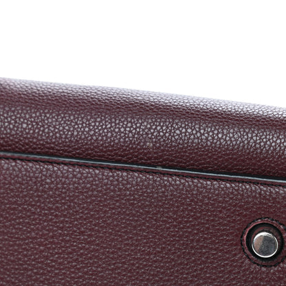 Celine Drummed Calfskin Medium Edge Shoulder Bag Wine 8 of 14