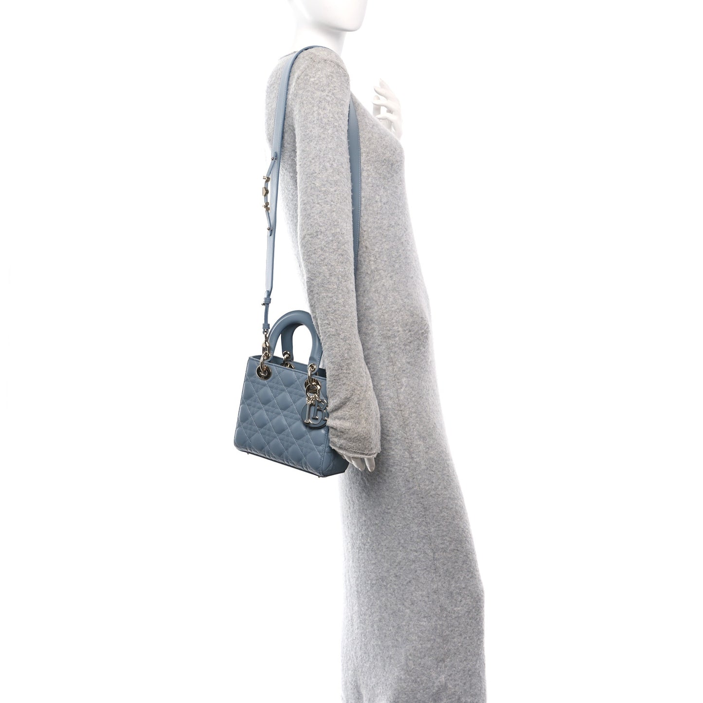 Lambskin Cannage Small My ABCDior Lady Dior Cloud Blue