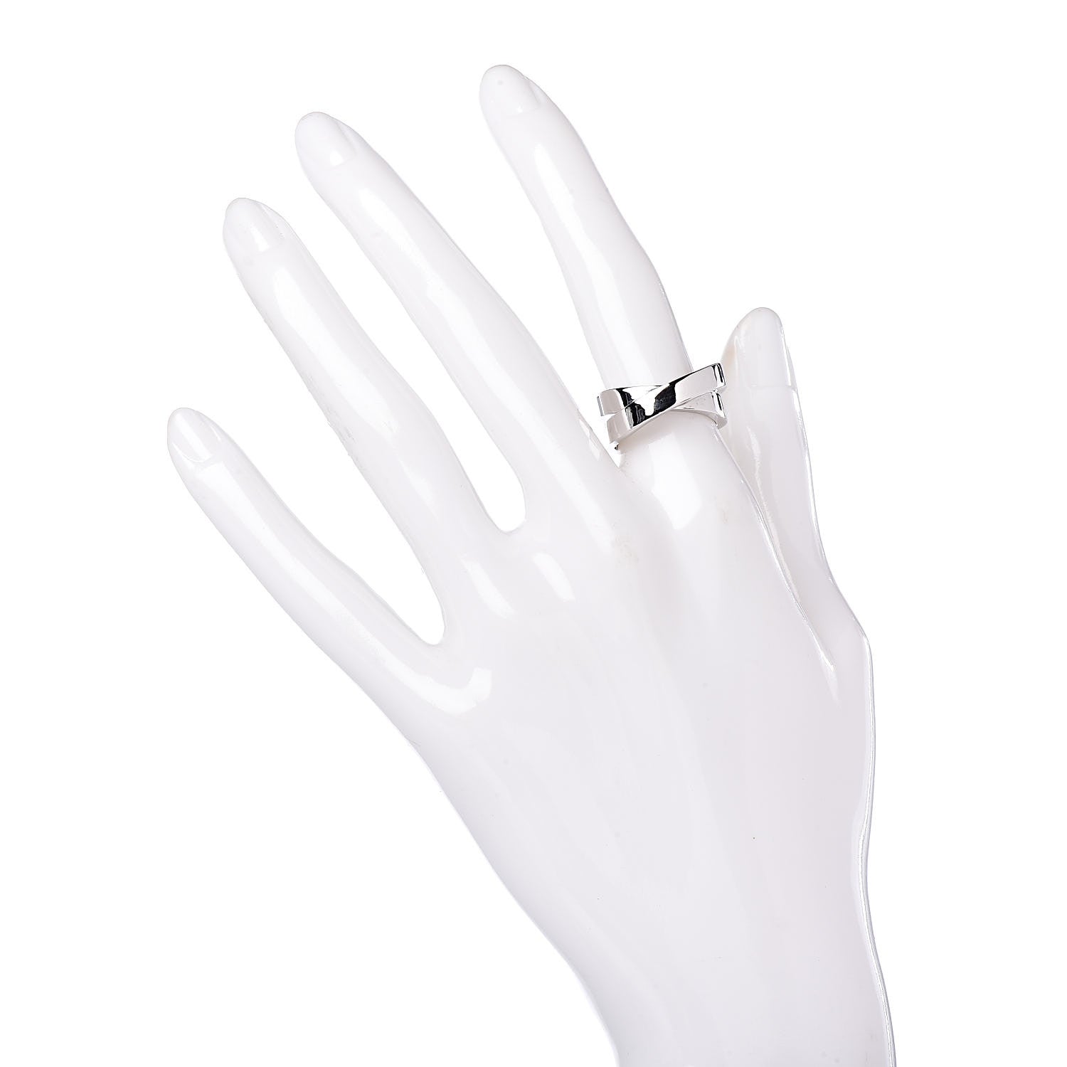 Cartier 18K White Gold 9mm Paris Nouvelle Vague Ring 51 5.75 2 of 4