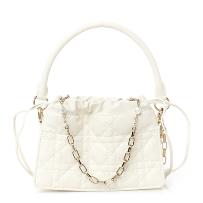 Christian Dior Lambskin Cannage Milly Mini Drawstring Bag Latte 1 of 11
