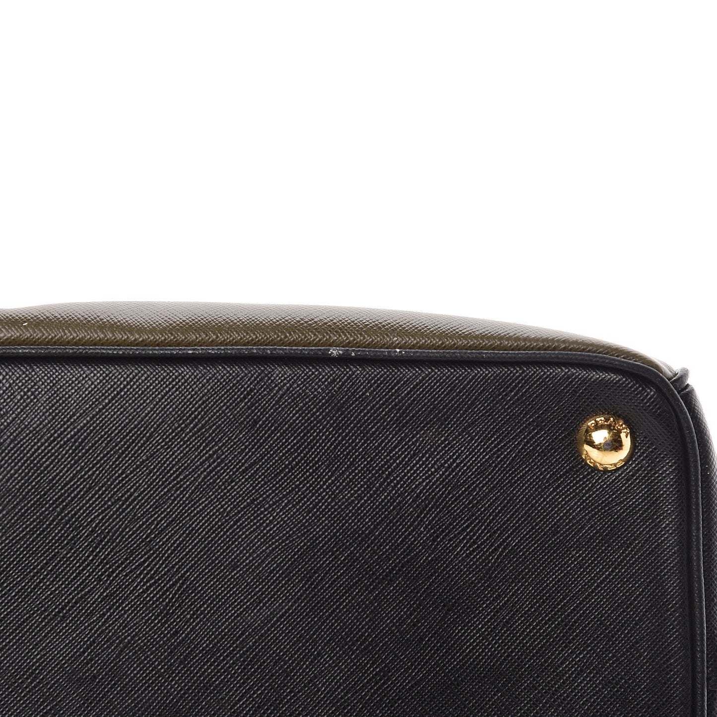 Saffiano Lux Bi-Color Medium Tote Militare Black